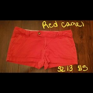 Red camel shorts