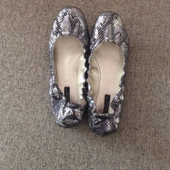 Silver snakeskin Dolce & Gabbana flats