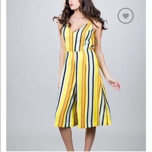 Ark & Co New V-neck jumpsuit, cris cross back.