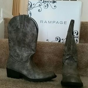 Metallic Gray Cowgirl Boots