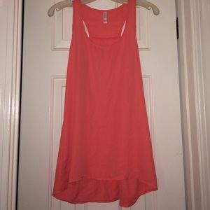 Orange/pink silky tank top shirt