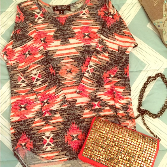 Almost Famous Tops - Final price 🎉NWOT Aztec print top ❤️😍