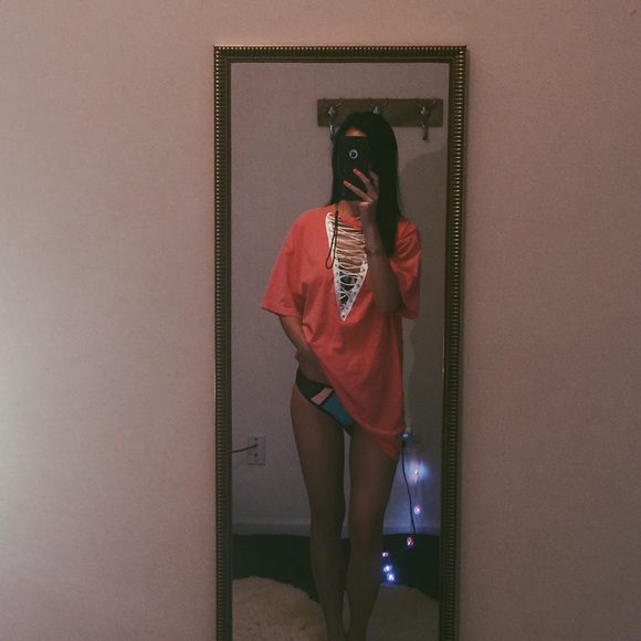 Tops - 🚫Sold🚫🦄Custom Made Lace Up Tee