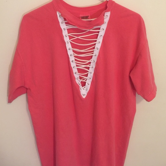 🚫Sold🚫🦄Custom Made Lace Up Tee - Picture 3 of 3