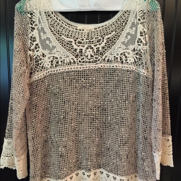 Mystree lace -trimmed tunic top - Picture 1 of 2