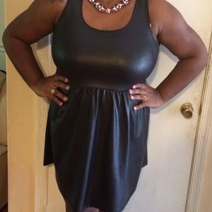 Black pleather dress 3x