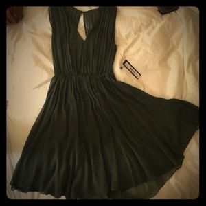 Army Green Alice + Olivia Chiffon Dress