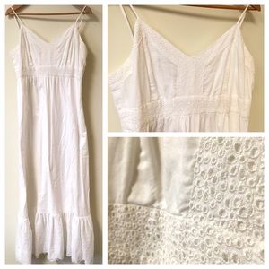 Banana Republic White Eyelet Maxi Dress