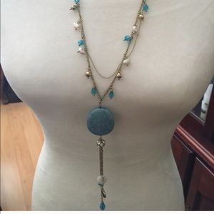 Brand new Long necklace turquoise (blue or red)