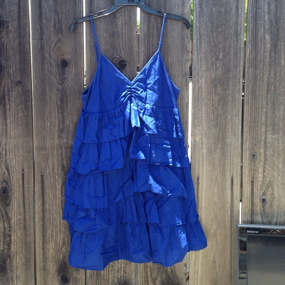 Blue ruffle summer dress