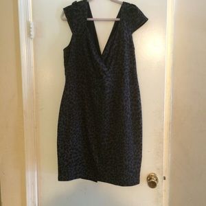 Dress Dark gray with black Leopard print 3x