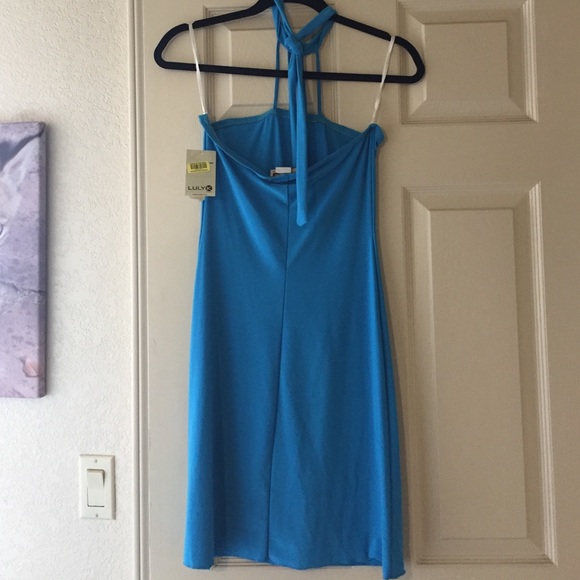 🎉 Bright blue halter tube dress - Picture 3 of 4