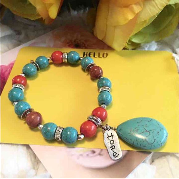 SUPERSALEBOHO Style Turquoise Red Coral Brac