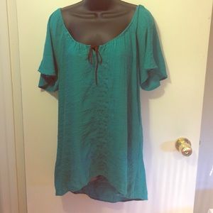 Gorgeous Teal Green Linen Tunic