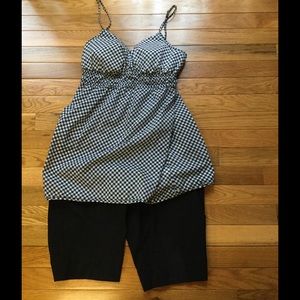 Black dress shorts with dressy strap tank