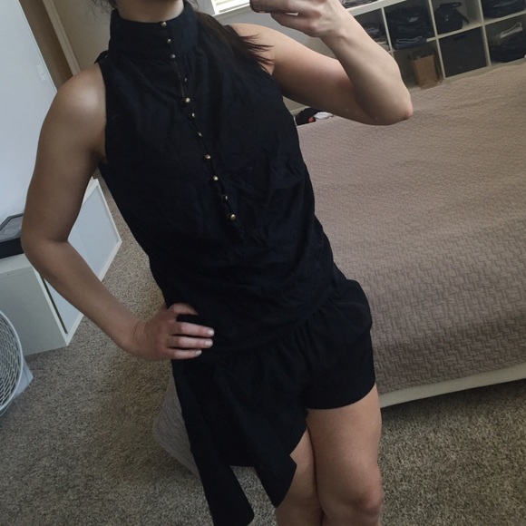 Black modern boho top