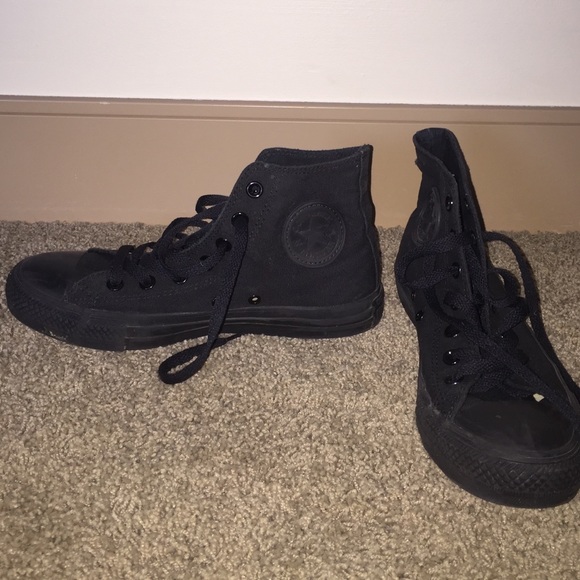 All black high top converse