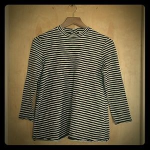 Free People Striped Quarter Sleeve T - XS