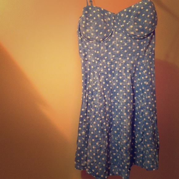 Material Girl blue strappy dress w underwire - Picture 2 of 4