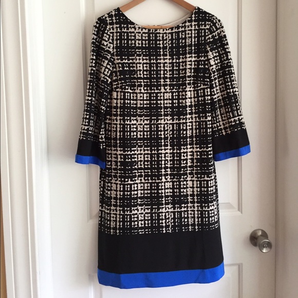Eliza J Dresses & Skirts - Fun dress - black and white with blue accents