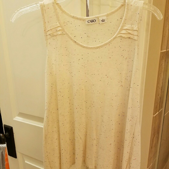 Light and airy tank. Tan w/spots of colors