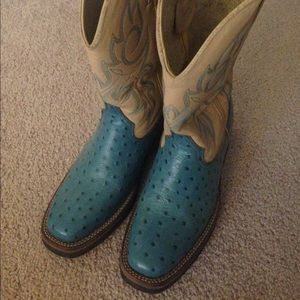 Faux ostrich skin boots