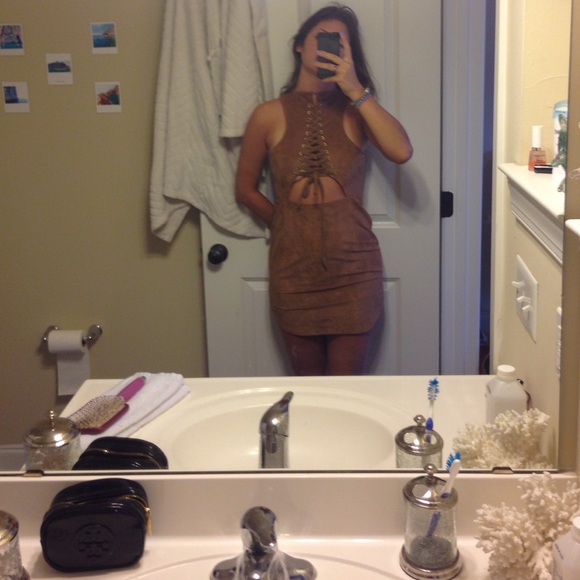 LF Suede Lace Up Suede Dress - Picture 3 of 3