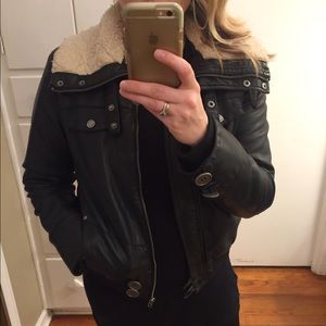 Calvin Klein faux-leather bomber jacket