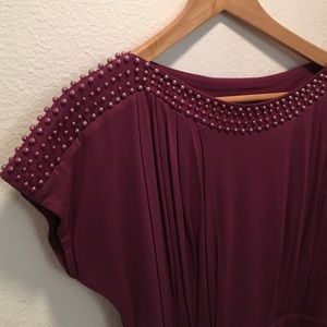 4510619 Purple Fur Detail Dress