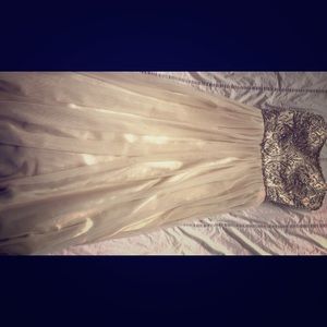 Beautiful A-line cream/nude colored gown.