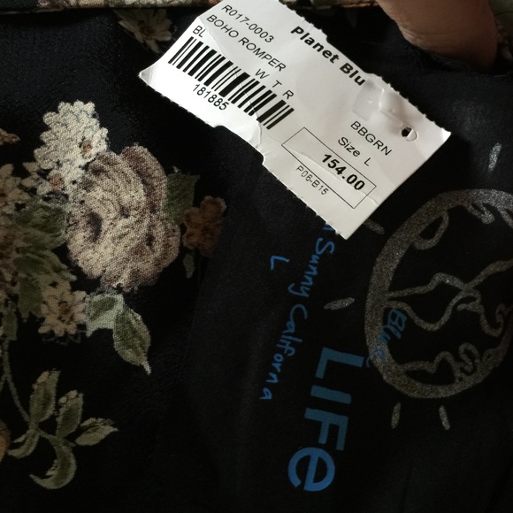 BNWT Planet Blue floral boho romper size L - Picture 4 of 4