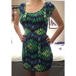 Multicolored bodycon dress