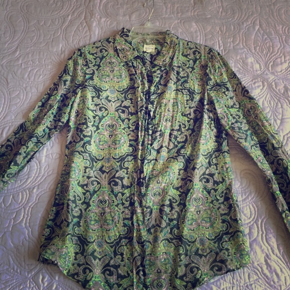 J Crew Button in fabulous paisley print!