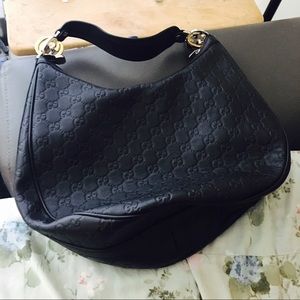 Black Guccissima Purse w/ Interlocking "GG"