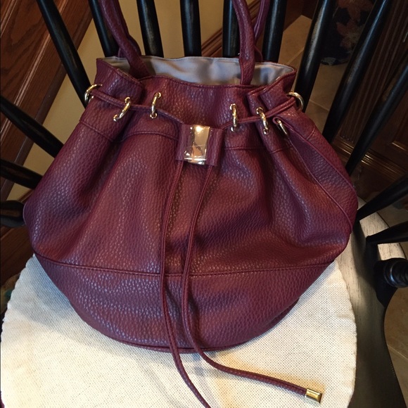 Just Fab Merlot Bucket Bag