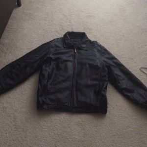 Men's black leather coat!!
