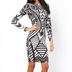 Lipsy Dress in Symmetrical Geo Print
