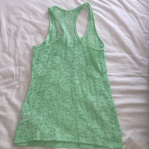 Lace racerback mint top - Picture 2 of 3