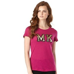Michael Kors Sequin Logo Patch T-shirt- Medium