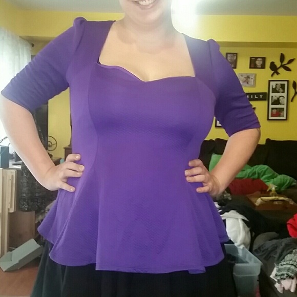 Peplum blouse, passionate purple