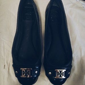 Tory Burch Clines Ballet Flats (black w/ gold)