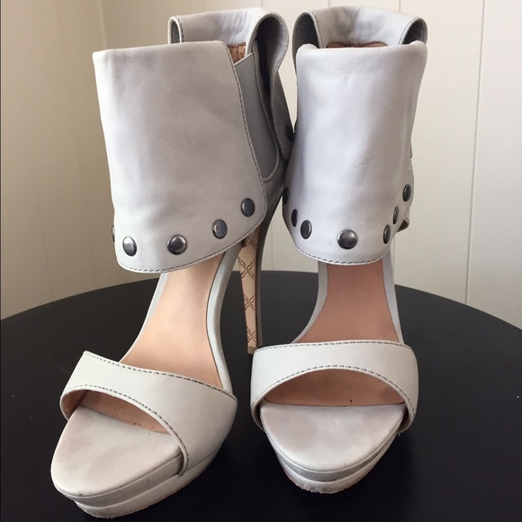 Rare Vintage L.A.M.B. Cuffed Leather Stilettos - Picture 2 of 4