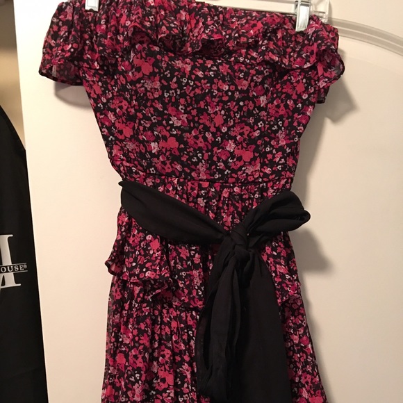 WHBM strapless flowered dress