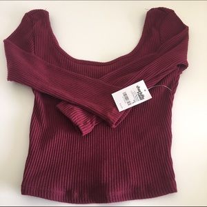 Burgundy scoop neck sweater