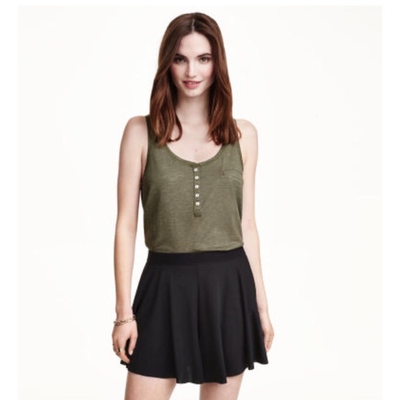H&M Black Flare Jersey Shorts