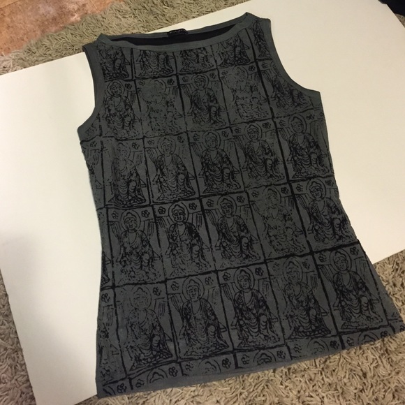 Grey Buddah mesh muscle shirt
