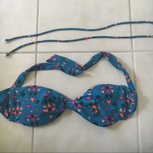 Aerie Patterned Bandeu Bathing Suit Top