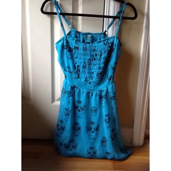Baby Blue Skulls Dress ||