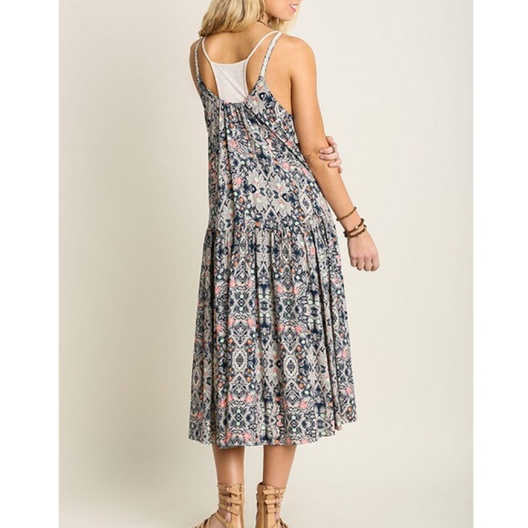 Tie Front Printed Maxi Tank Duster - Picture 3 of 3