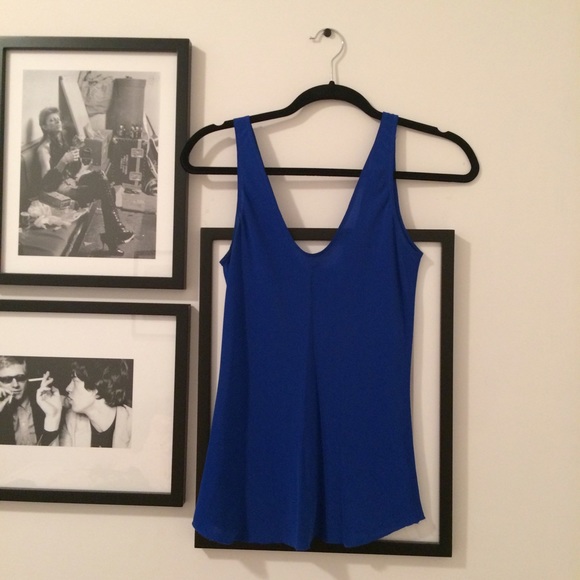 Electric Blue 100% Silk Blouse